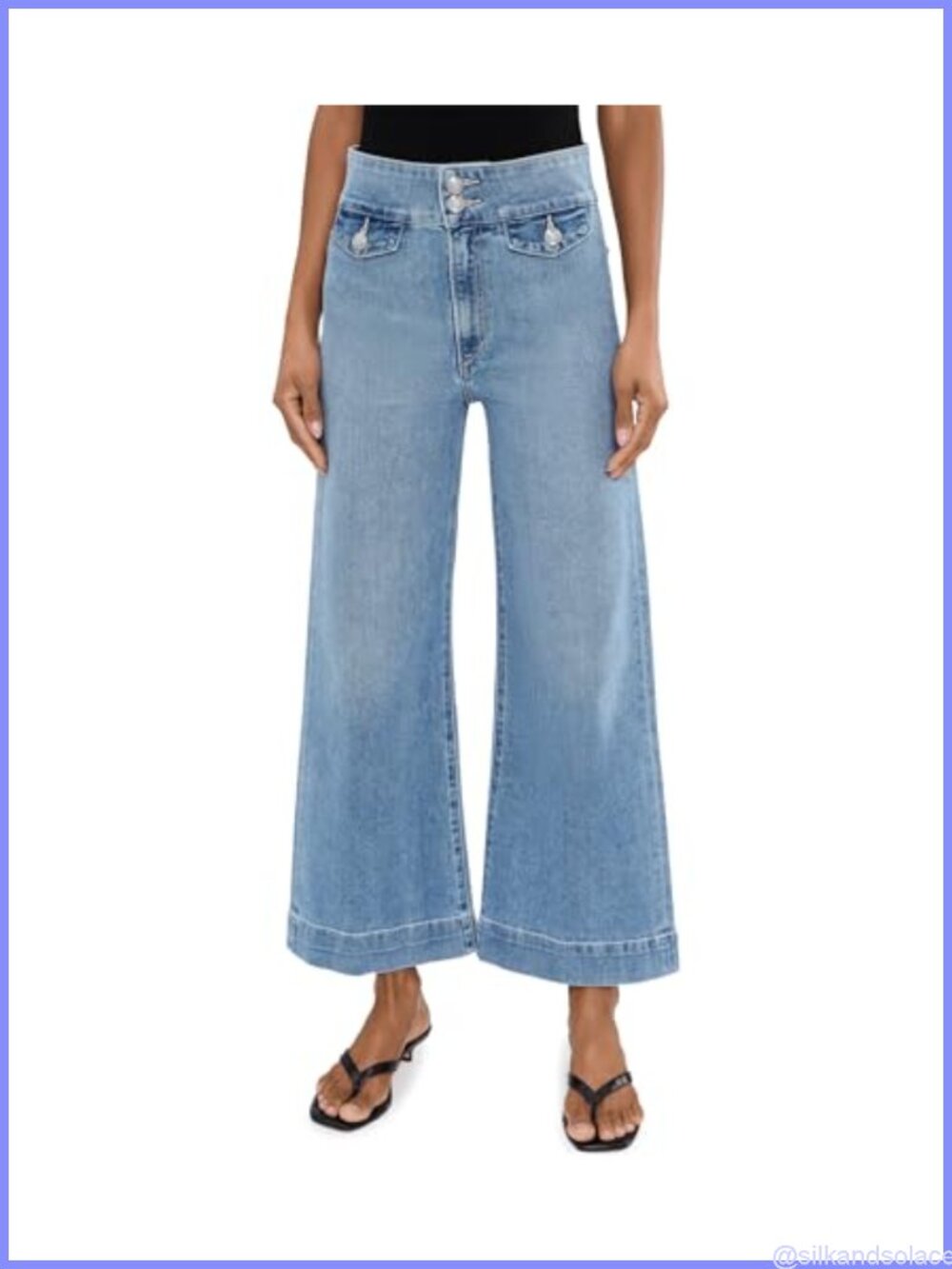 Joe's Jeans Ellia High Rise Wide Leg Ankle Denim Jeans Tailored Fit